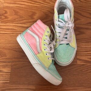 Kids Glitter Vans High-Top Sneakers